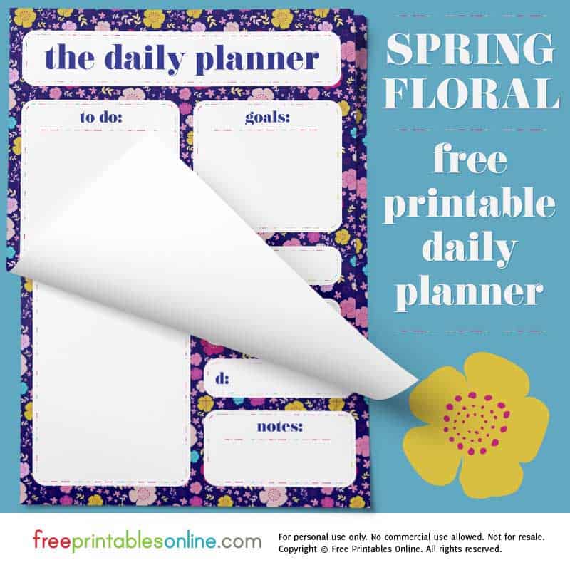 printable daily page planner