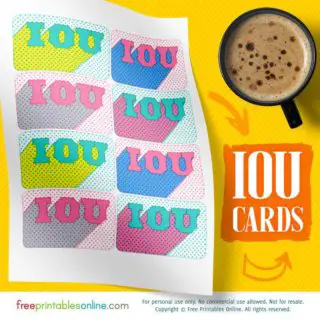 Psychedelic IOU Cards to Print