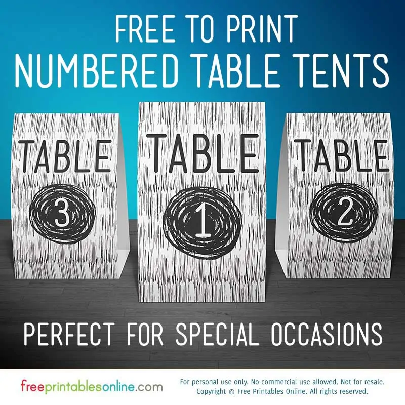 vector wood table number signs