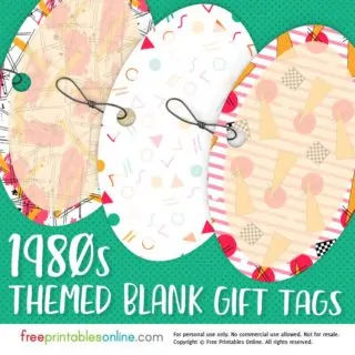 1980s Pattern Blank Gift Tags