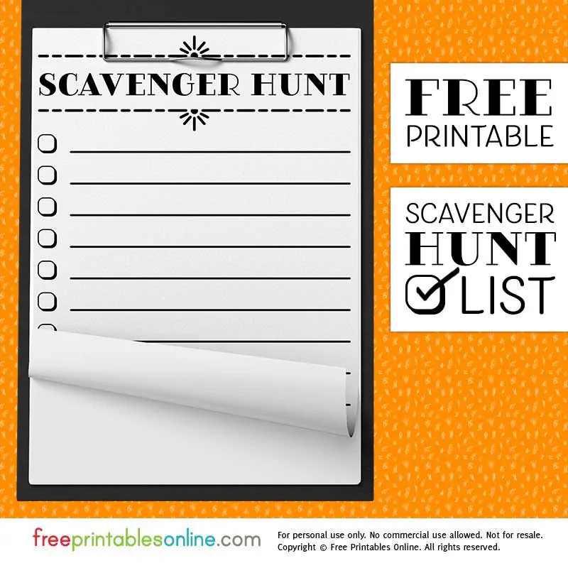 Free Printable Scavenger Hunt List Free Printables Online