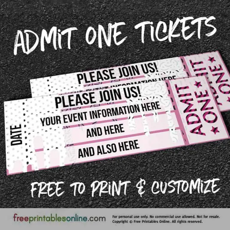 Drip Drop Admit One Ticket Template - Free Printables Online