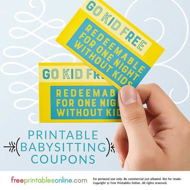 Babysitting Coupon Free Printable