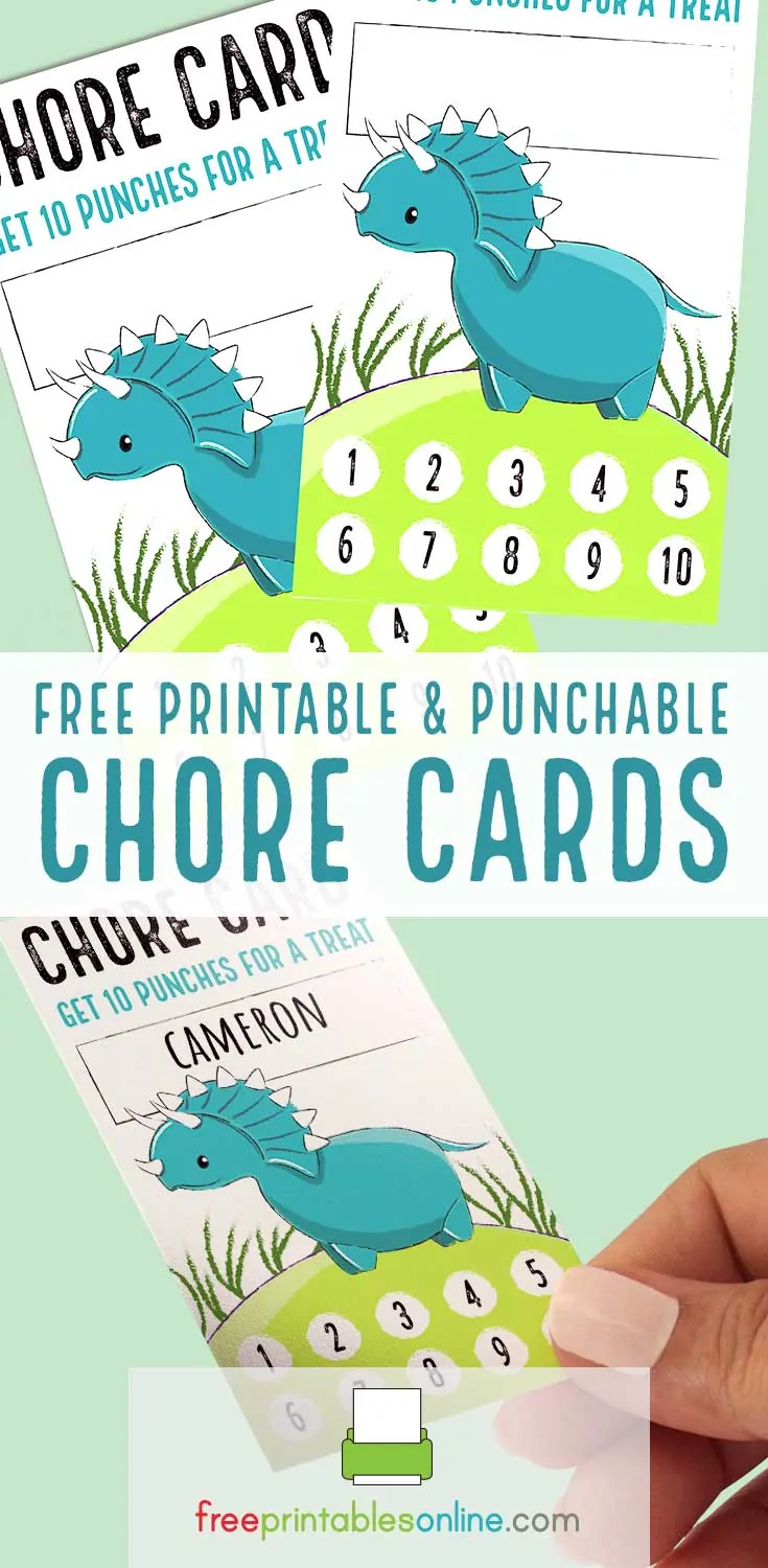 Dinosaur Chore Punch Cards - Free Printables Online