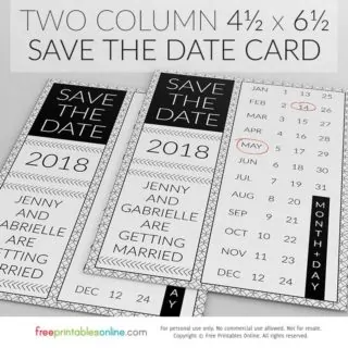 Two Column Save the Date Card