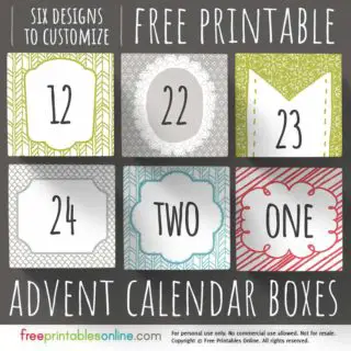 Printable Advent Calendar Boxes