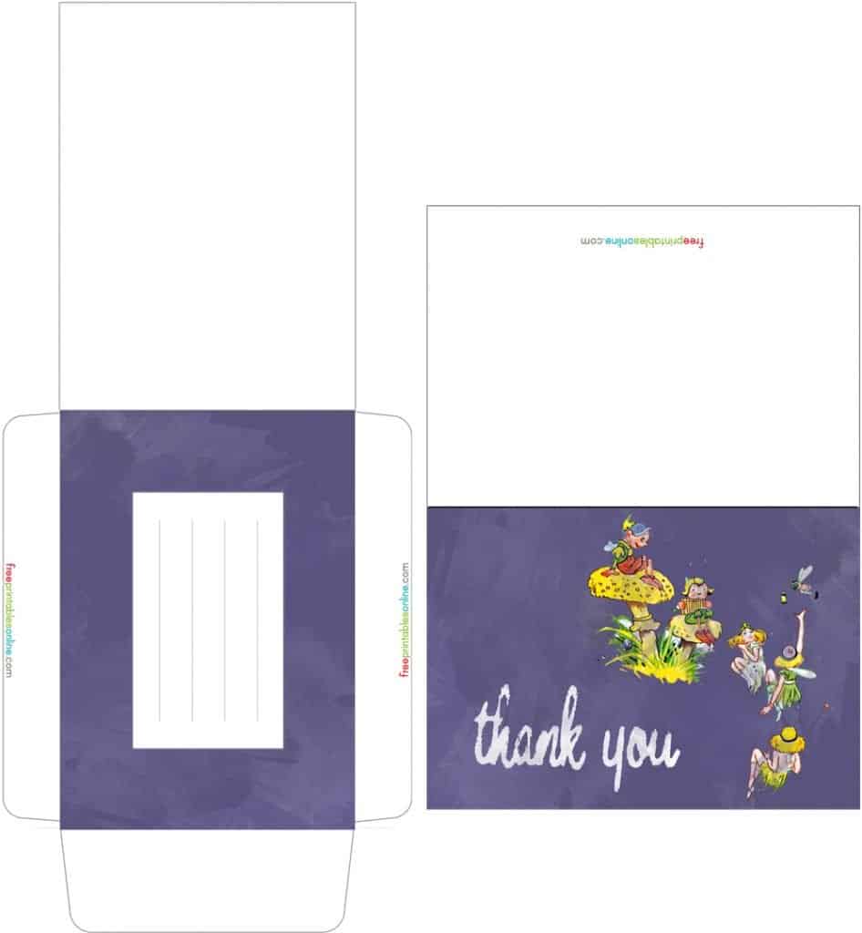 Purple Fairies Thank You Card