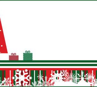 Red and Green Christmas Tree Gift Tags