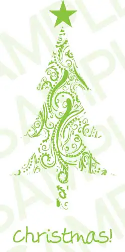 Modern Green Christmas Tree Card