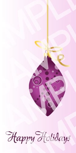 Dangling Purple Ornament Holiday Card