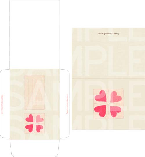 Letterpress Stamped Hearts Valentine Card