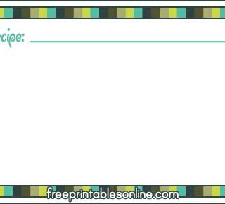 Free Retro Striped Recipe Cards