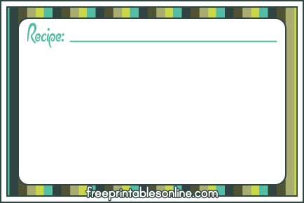 Free Retro Striped Recipe Cards