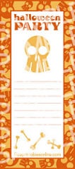 Orange Skull Border Halloween Party Invitations