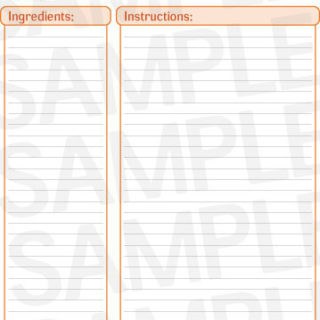 Orange Printable Recipe Jotter