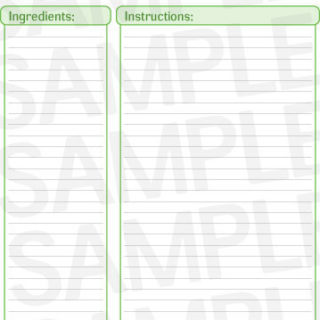 Green Recipe Jotter Page