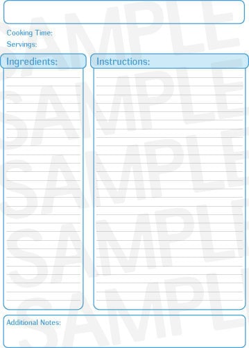 blue recipe page