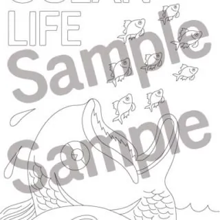 Fish and Whale coloring page