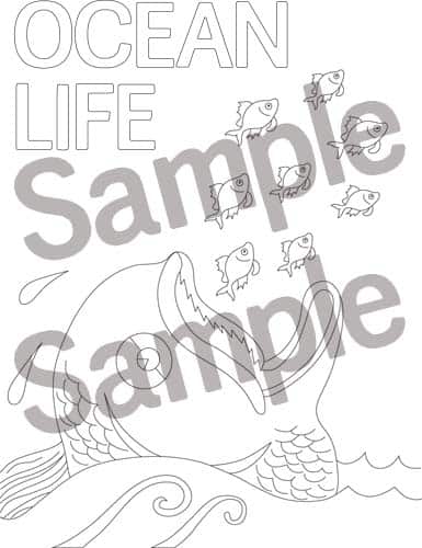 Fish and Whale coloring page
