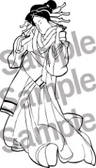 Free printable geisha coloring page