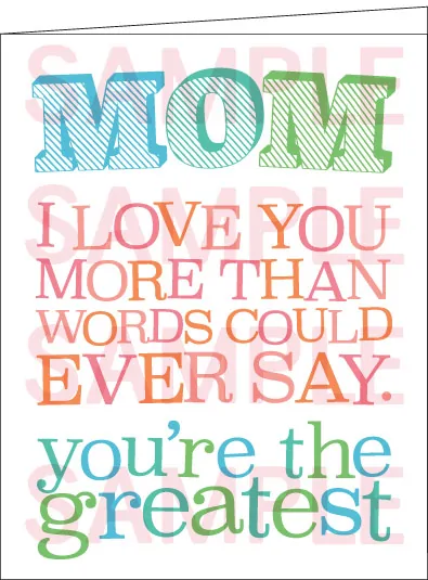 Mom I love you card