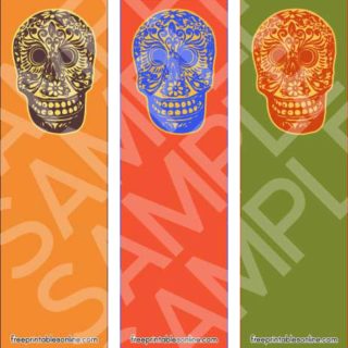 Colorful Printable Skull Bookmarks