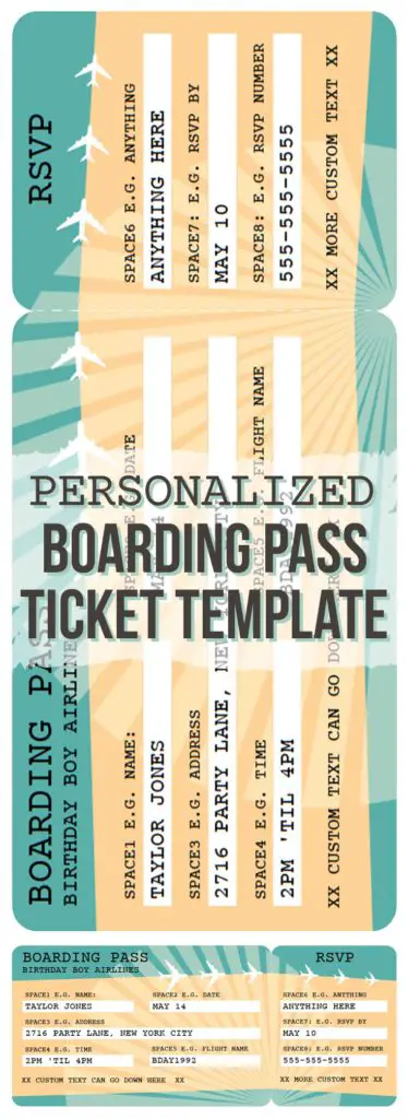 Airplane Boarding Pass Template