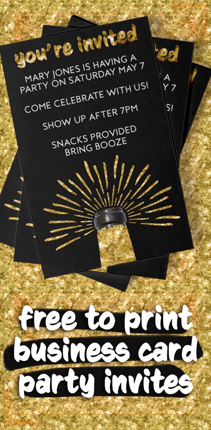 card business printable templates pdf free Business Invites Champagne   Printables Card Online Free Party