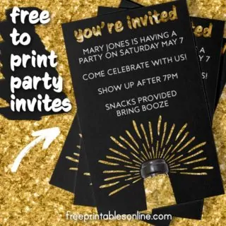 Champagne Business Card Party Invites