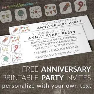 Anniversary Party Invites to Print