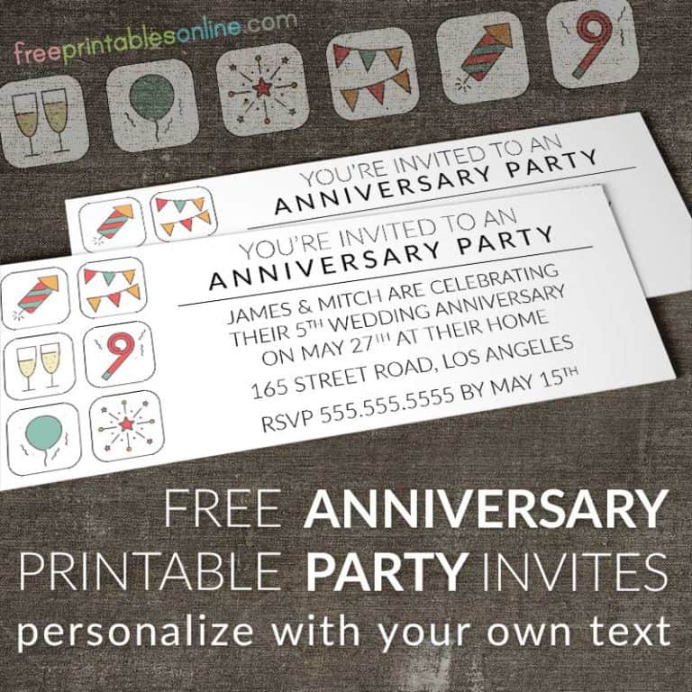 Iconic Anniversary Party Invites to Print - Free Printables Online