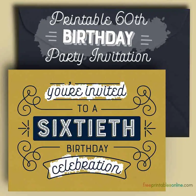 Printable 60th Birthday Party Invitation Free Printables Online