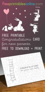 Baby Bunny Congratulations New Baby Card