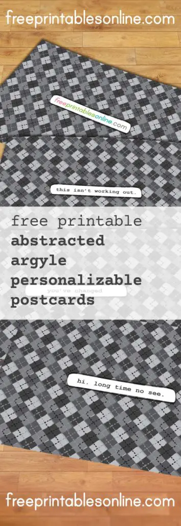 Abstracted Argyle Blank Postcard