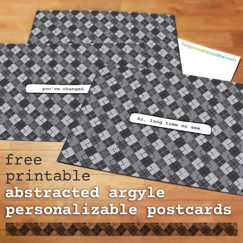 Abstracted Argyle Personalized Postcard