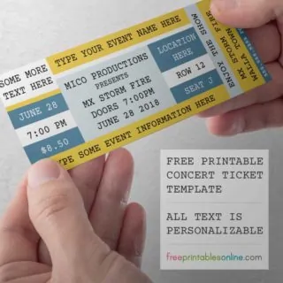 Free Printable Concert Tickets