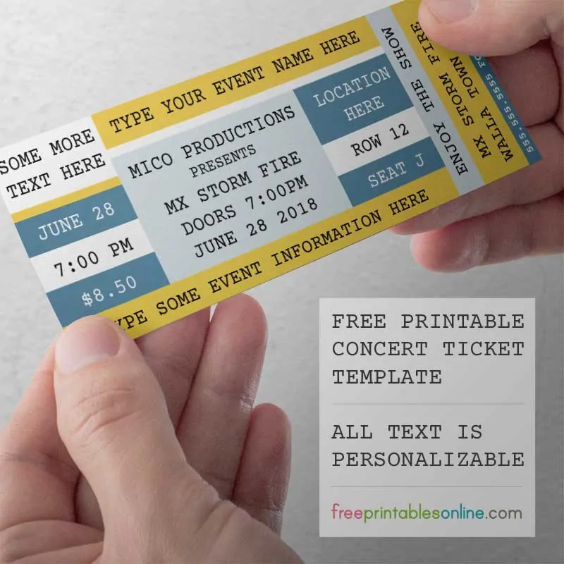Free Printable Concert Tickets Free Printables Online