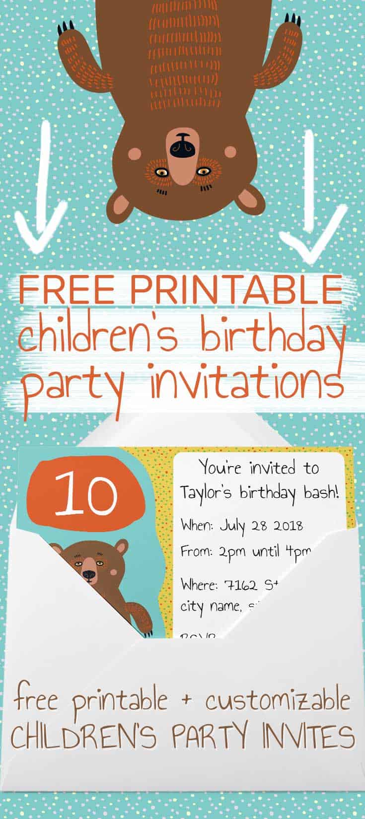 Free Printable Children S Party Invites