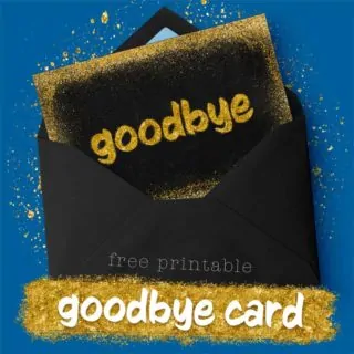 Gold Goodbye Card