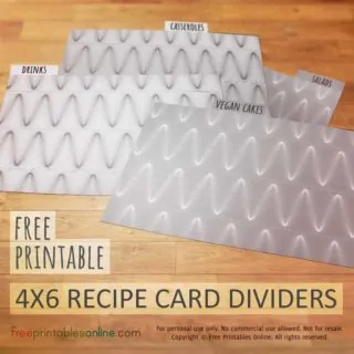 Peaks and Troughs 4x6 Recipe Card Dividers