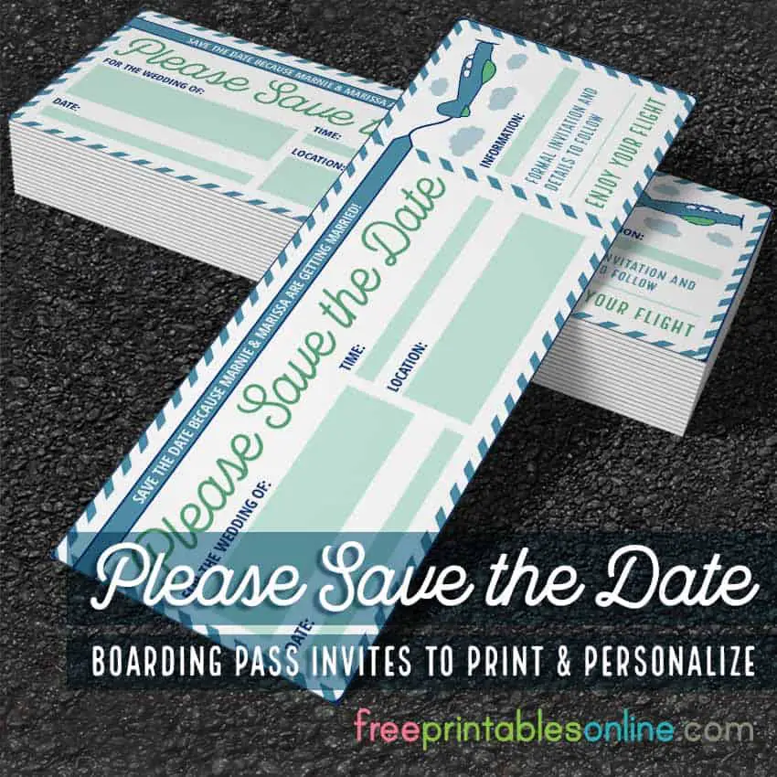 Save the Date Boarding Pass Template