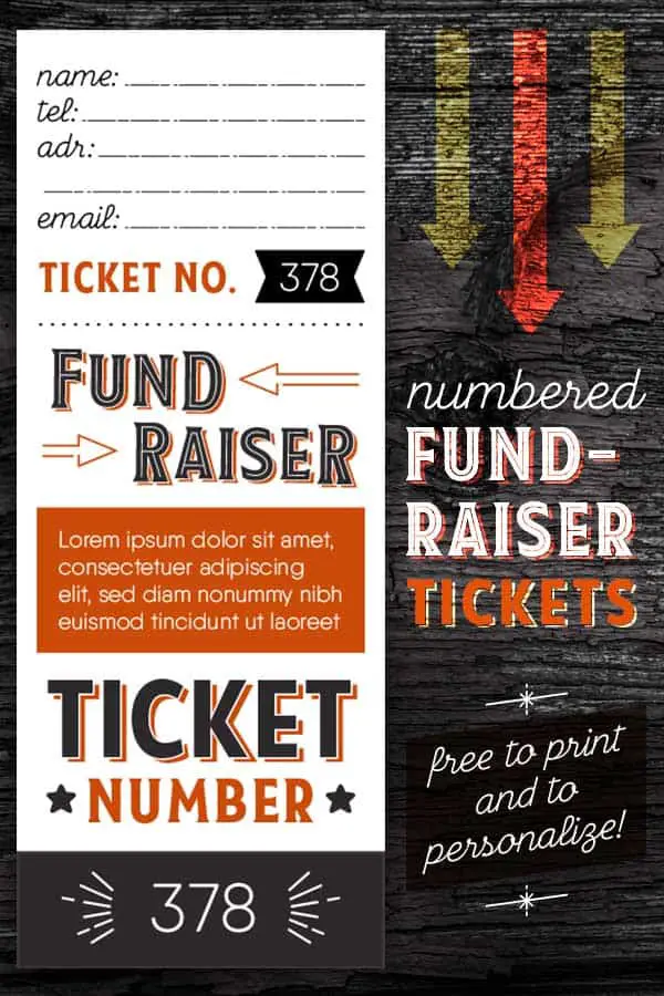 Numbered Fundraising Ticket Template