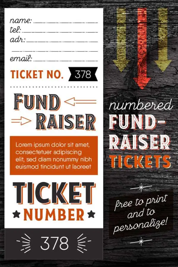 Numbered Fundraising Ticket Template Free Printables Online