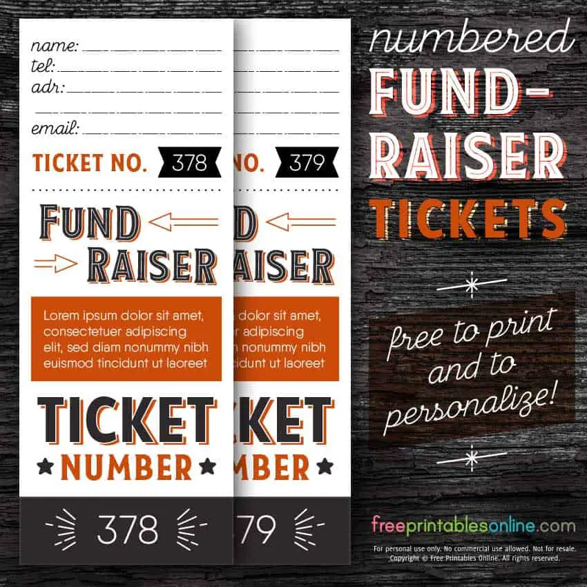 Fundraiser Ticket Template from freeprintablesonline.com