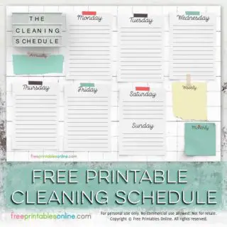 free printable cleaning schedule template