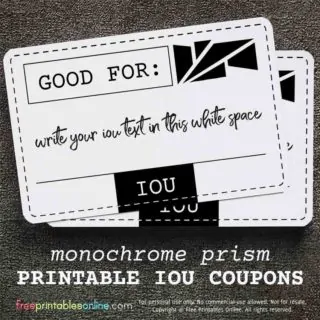 Monochrome Prism Good For IOU Coupon
