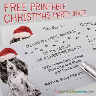 Puppy Christmas Party Invitations