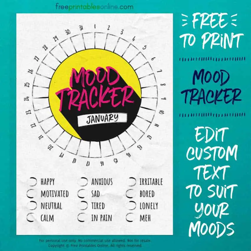 Mood Tracker Printable