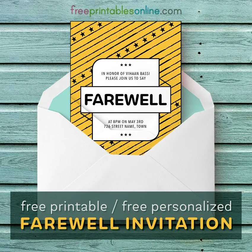 Farewell Invitation Card
