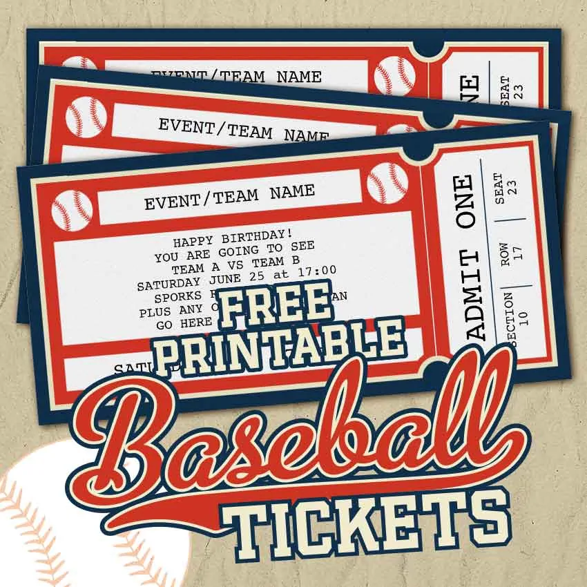 Free Printable Baseball Ticket Template Printable Templates